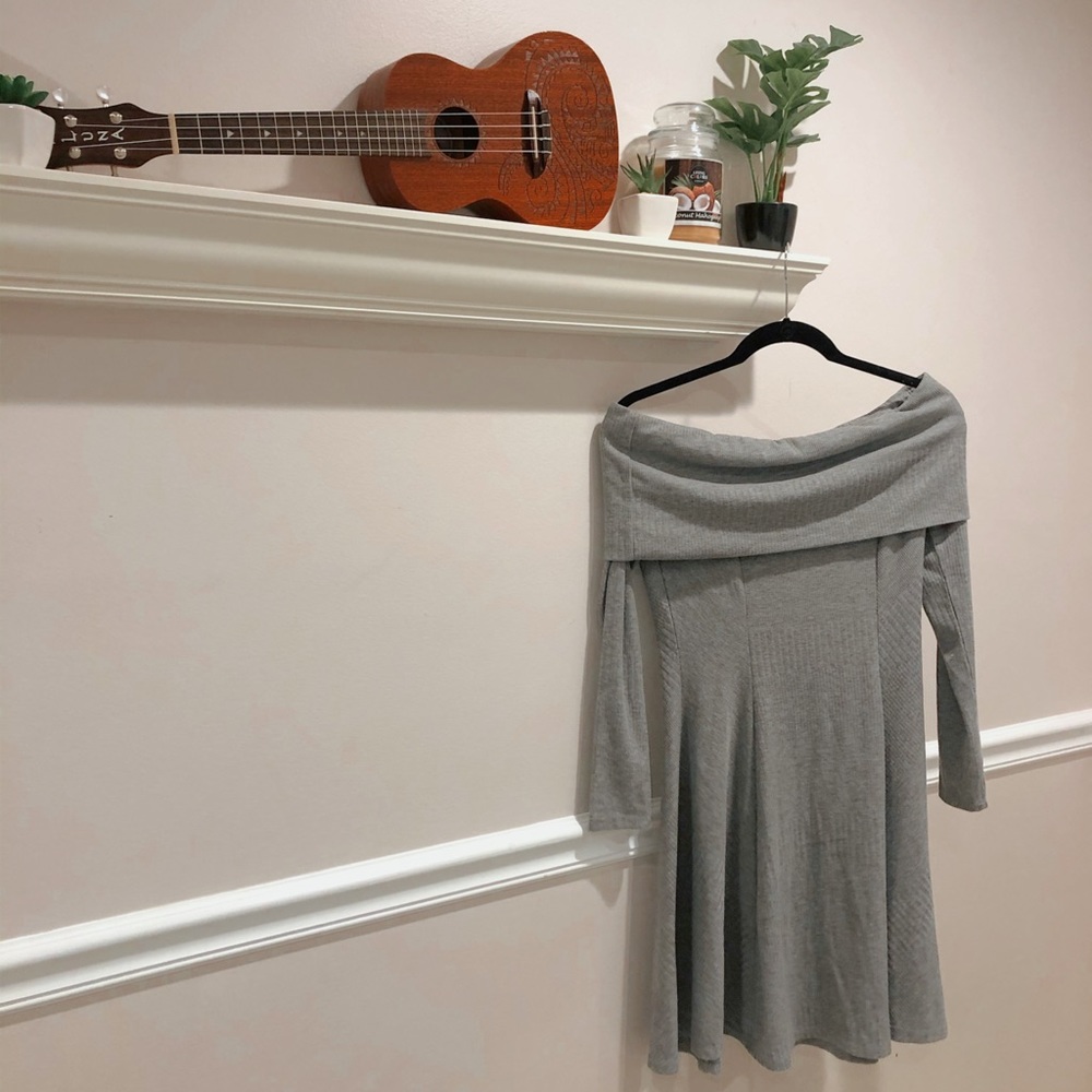 Grey sweater dress